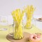 Yellow And White Paper Straws, Pack of 100 Disposable Yellow Striped Cockatil Drinking Straw for Cake Pop Sticks, Anniversary, Birthday Party Supplies